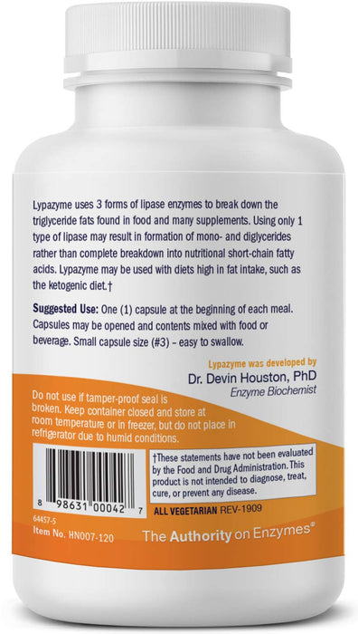 Houston Enzymes – Lypazyme – 120 Capsules