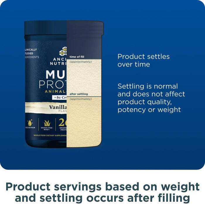 Ancient Nutrition Multi Protein Animal Powder - Vanilla Bean, 15 Servings