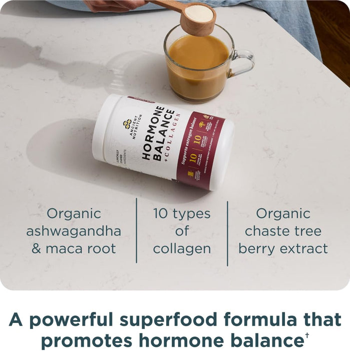 Ancient Nutrition Hormone Balance + Hydrolyzed Collagen Peptides Powder