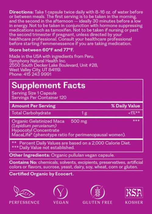 Femmenessence® MacaLife® 120 Capsules 60 Day Supply