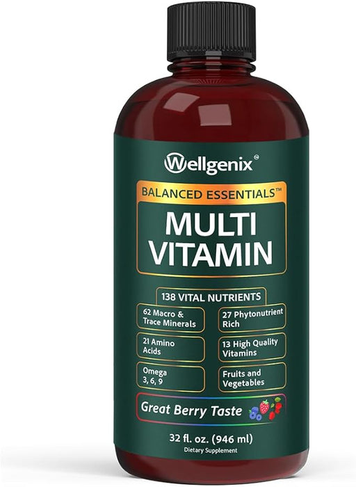 Wellgenix Balanced Essentials Liquid Nutritional Supplement, 32 Ounces - Very Berry