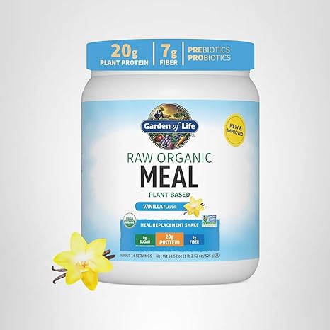 Garden of Life Raw Organic Meal Plant based Vanilla Protein Powder Dairy Free 14 Servings