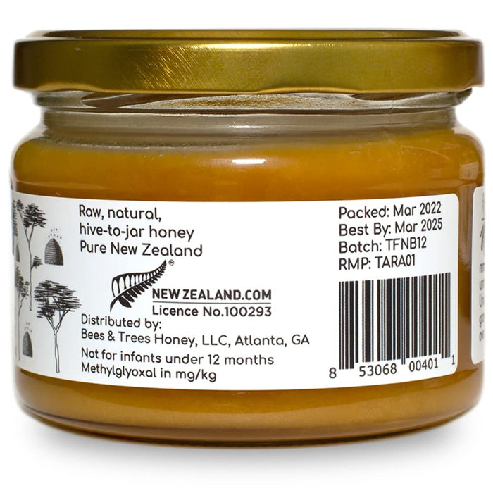 Bees & Trees 100% Pure Monofloral New Zealand Manuka Honey, 830+ MGO 10.6 oz