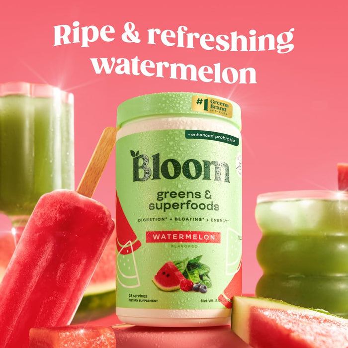 Bloom Nutrition Superfood Greens Powder Watermelon 25 SVG