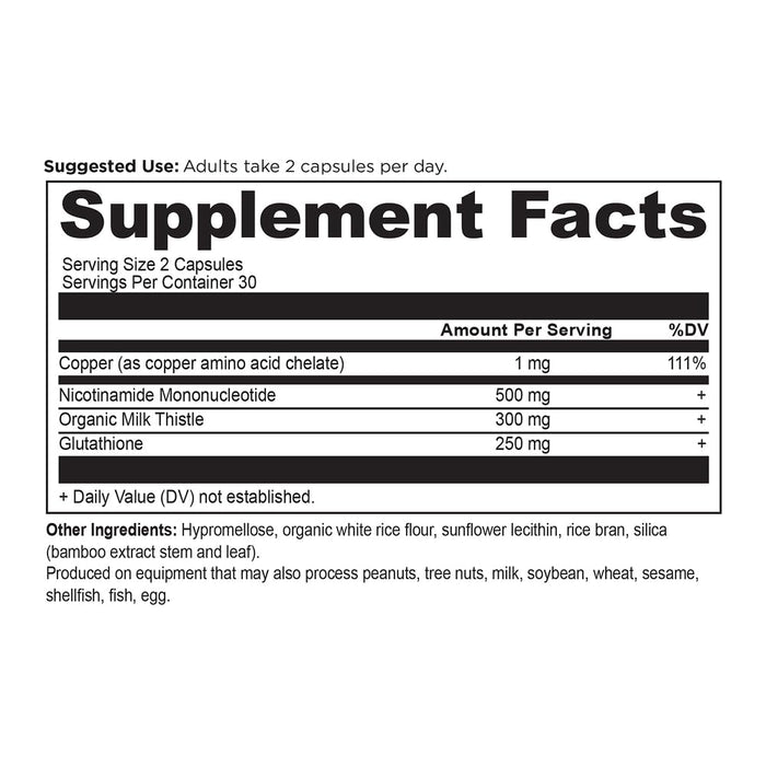 Ancient Nutrition Active Peptides Glutathione + NMN Capsules - 60capsules
