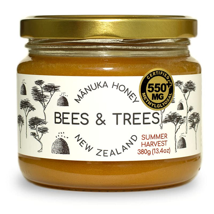 Bees & Trees 100% Pure Monofloral New Zealand Manuka Honey 550+ 13.4 oz