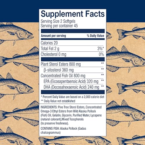 Wiley's Finest Wild Alaskan Fish Oil Cholesterol Support 90 Softgels