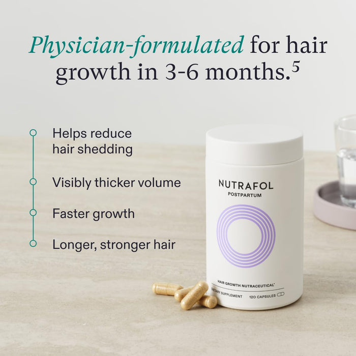 Nutrafol Postpartum Hair Growth Supplements 3 Month Supply, Pack of 3