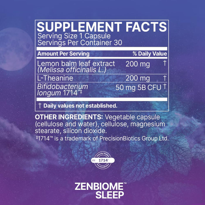 Microbiome Labs Zenbiome Sleep - Probiotic Sleep Support 30 Capsules
