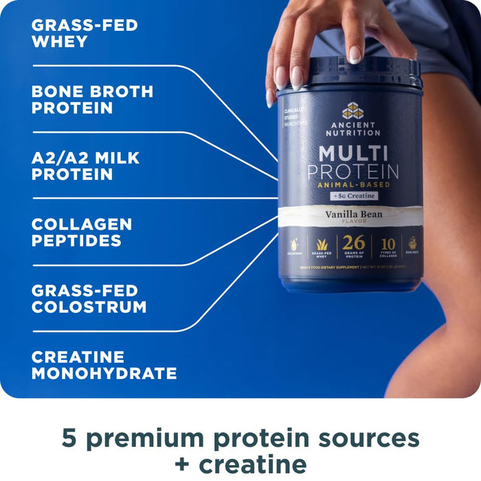 Ancient Nutrition Multi Protein Animal Powder - Vanilla Bean, 15 Servings