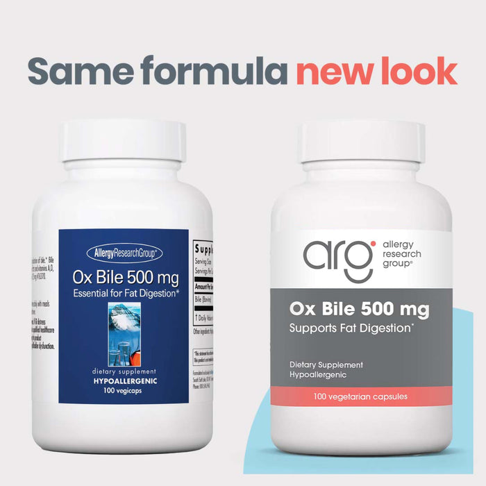 Allergy Research Group - Ox Bile 500 mg - 100 Vegicaps