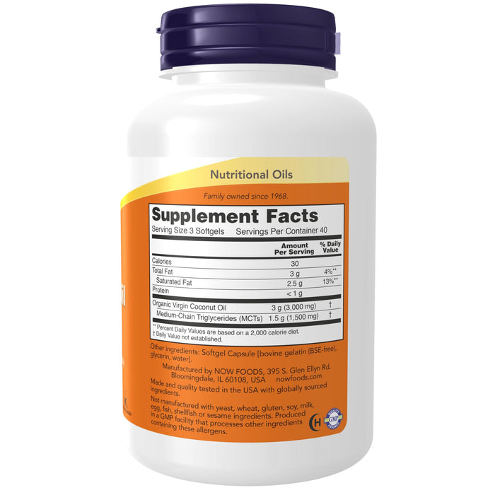 NOW Supplements, Virgin Coconut Oil 1000 mg 120 Softgels
