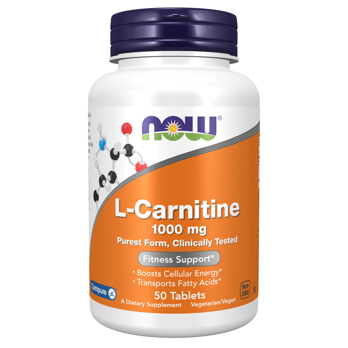 NOW Foods Supplements, L-Carnitine 1,000 mg 50 Tablets
