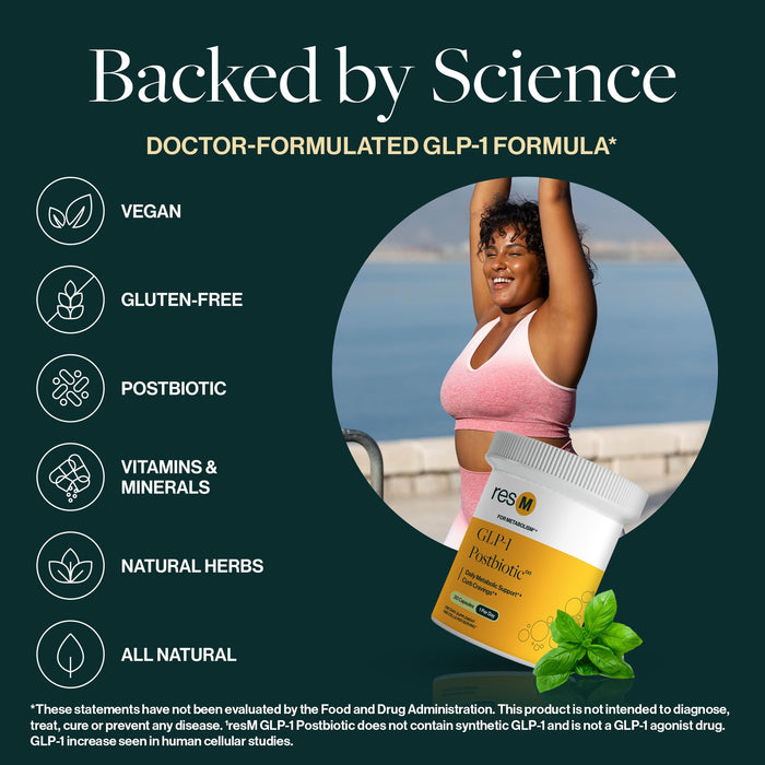 ResBiotic resM GLP-1 Postbiotic 30 Vegetarian Capsules