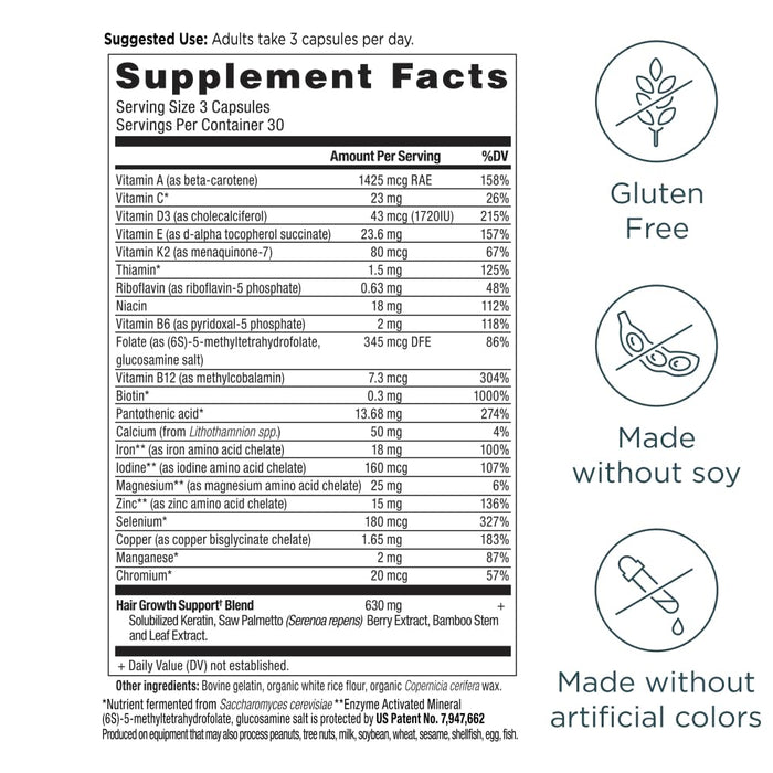 Ancient Nutrition Hair Growth Multivitamin – 90 Capsules