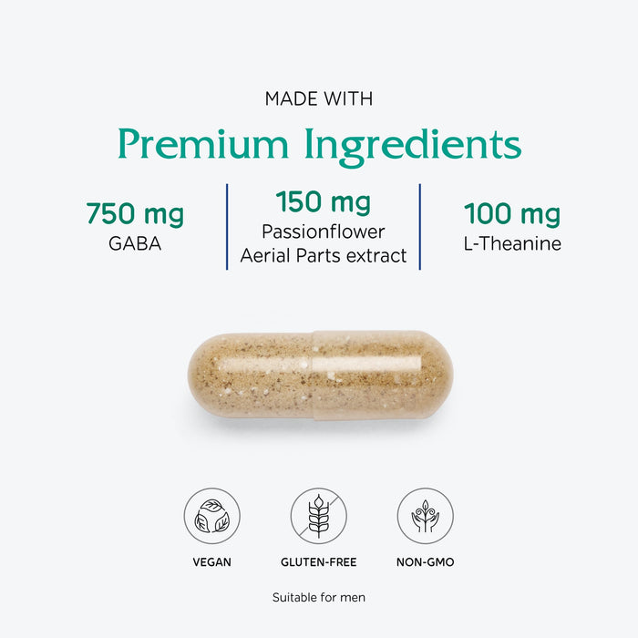 Vitanica GABA Ease Calming Support 60 Capsules Vegan