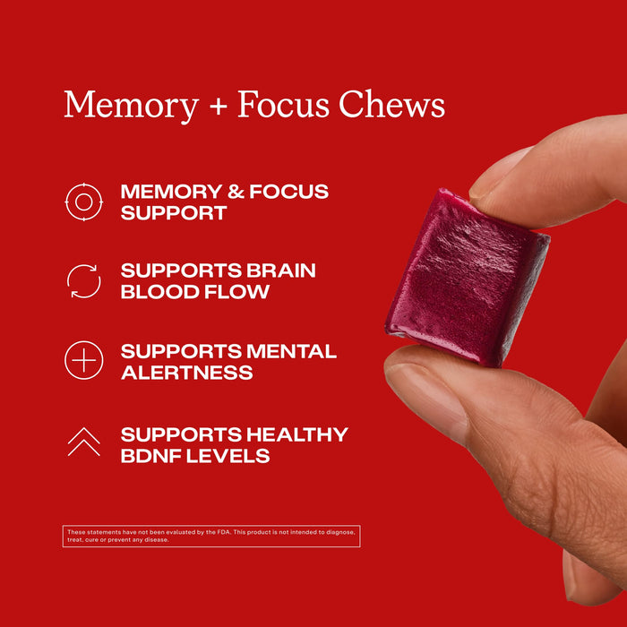 Humann Memory + Focus Chews, 30 Count( Blueberry/Pomegranate)