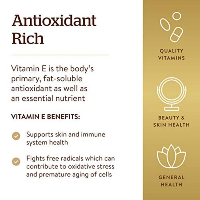 Solgar Vitamin E 268 mg (400 IU), 250 Mixed Softgels - Natural Antioxidant