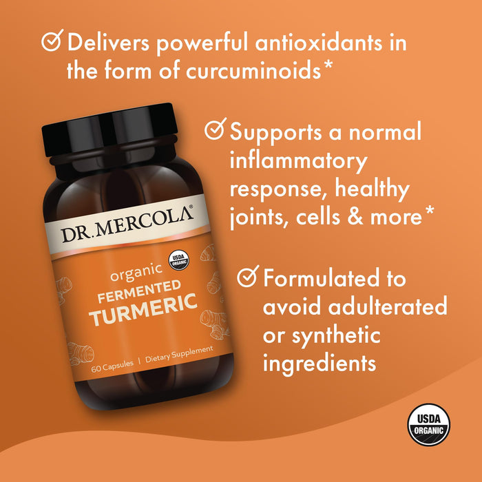 Dr. Mercola Organic Fermented Turmeric, 30 Servings 60 Capsules