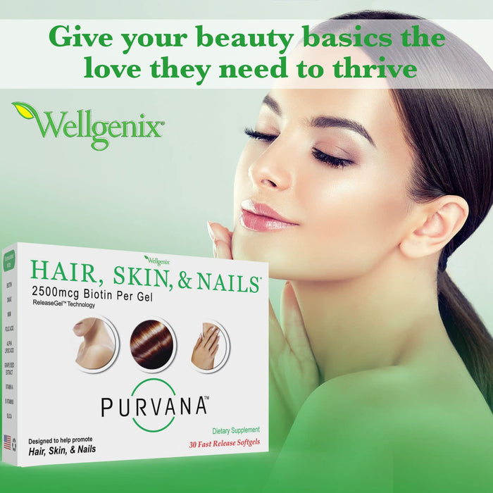 Wellgenix Purvana Hair, Skin, and Nails Vitamin One a Day 30 softgels