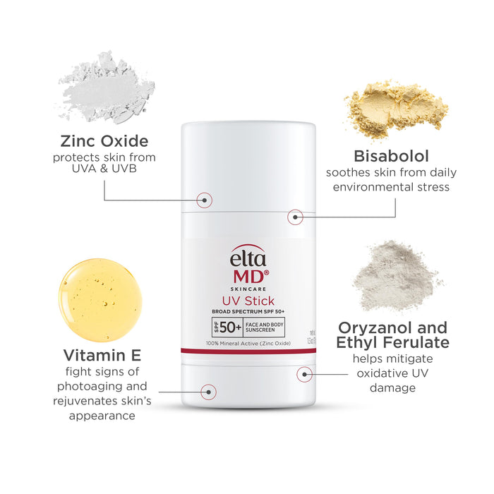 EltaMD UV Stick Sunscreen for Face and Body, Mineral SPF 50+ Sensitive Skin, 1.3 oz