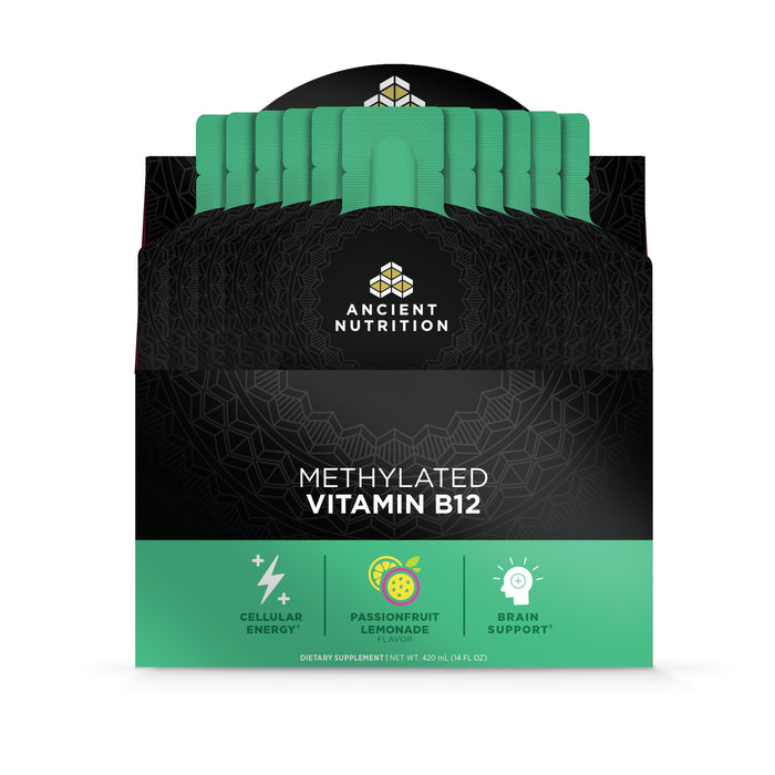 Ancient Nutrition Methylated B Vitamin Gel, Passionfruit Lemonade - 15packs