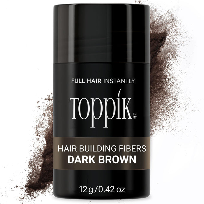 Toppik Hair Building Fibers, DARK BROWN, 12g  Fuller Looking Hair