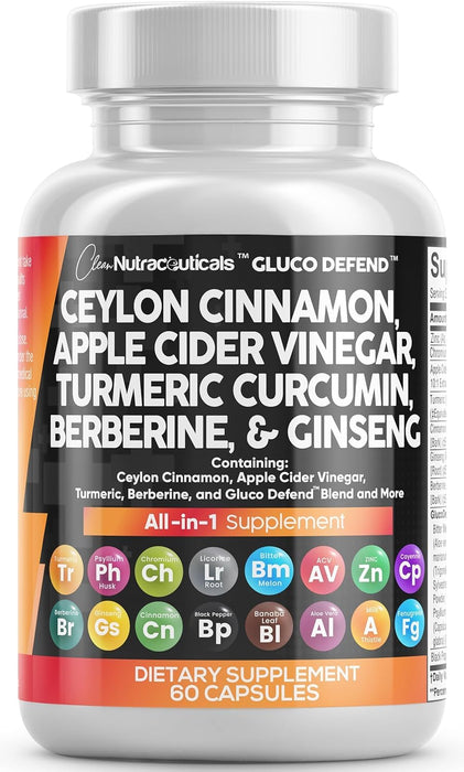 Clean Nutraceuticals Ceylon Cinnamon Apple Cider Vinegar 60 Caps