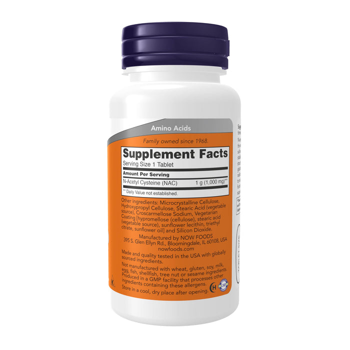 Now Foods Supplements, NAC (N-Acetyl-Cysteine) 1,000 mg, 60 Tablets