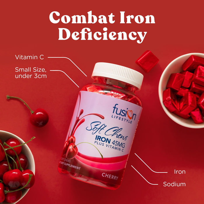 Bariatric Fusion Iron Supplement Cherry Flavor 60 Soft Chews