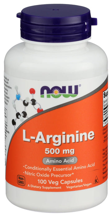 Now Foods Arginine 500mg Capsules, 100 capsules