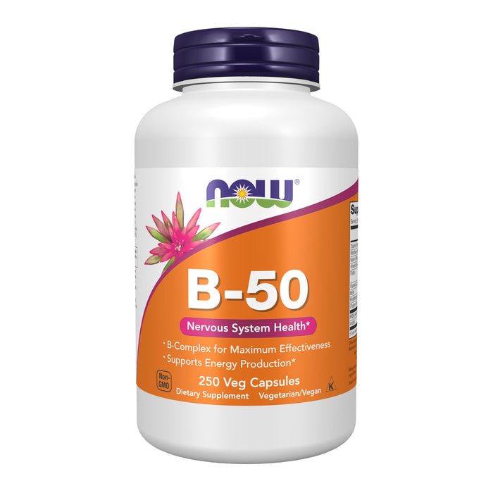 NOW Supplements Vitamin B-50 250 Veg Capsules