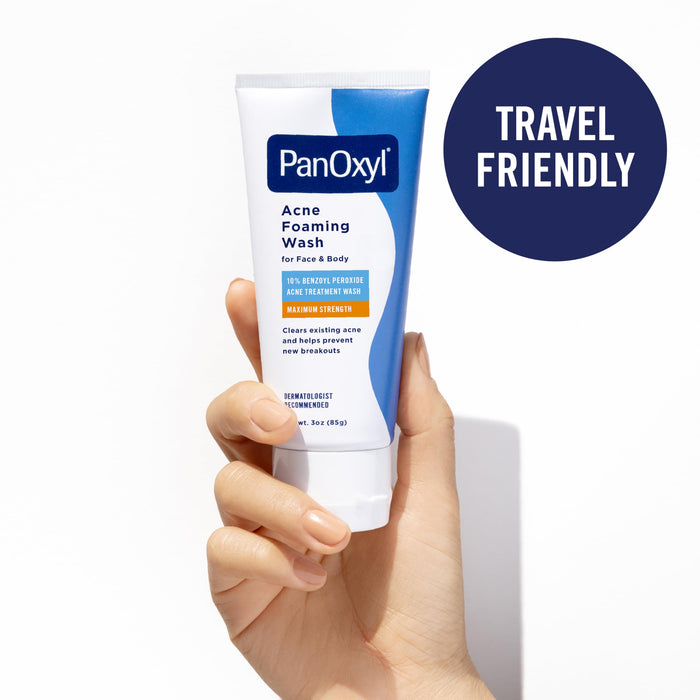 PanOxyl Acne Foaming Wash | 10% Benzoyl Peroxide - Face & Body 3 oz