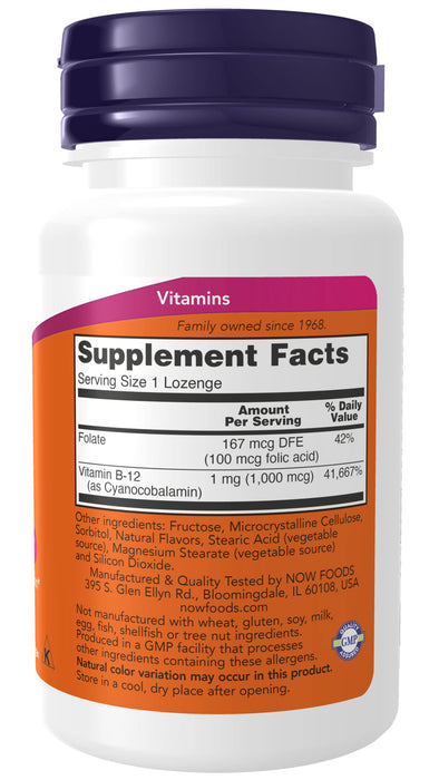 Now Foods Vitamin B-12, 1000 mcg, 100 Lozenges