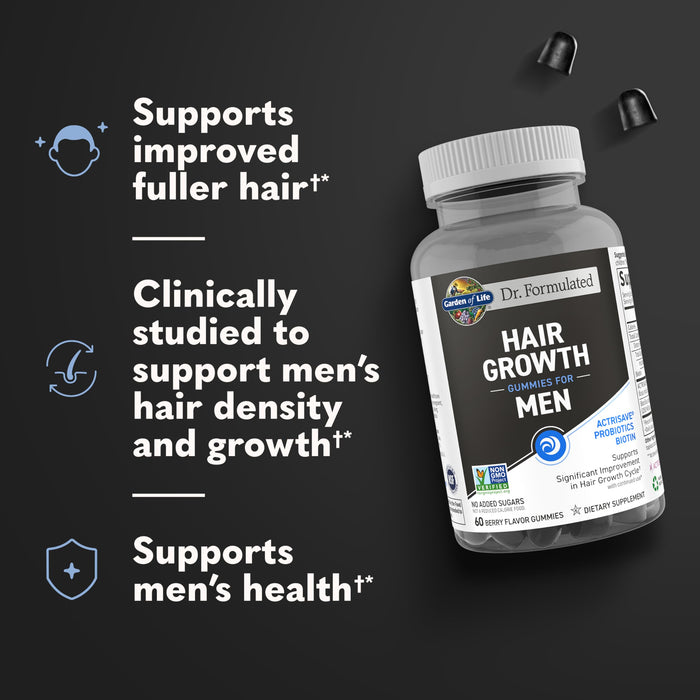 Garden of Life Dr. Formulated Hair Growth Gummies for Men 60 Count