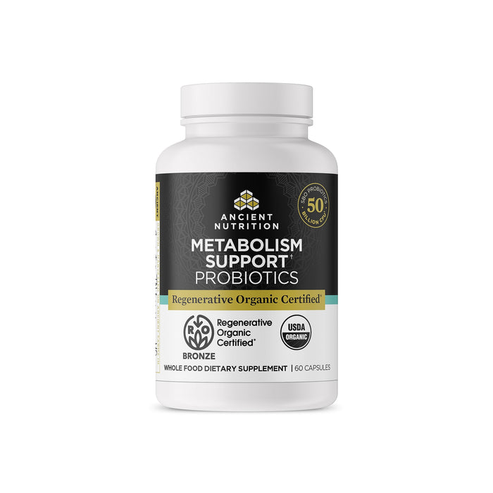 Ancient Nutrition Organic Probiotics Metabolism Support 60 Ct 50B CFU
