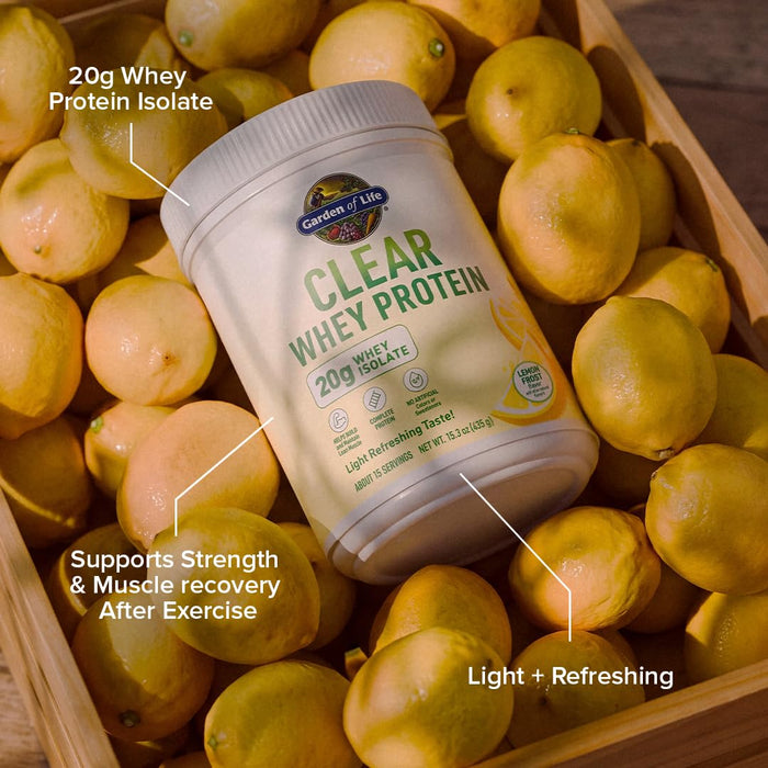 Garden of Life Clear Whey Protein Powder Lemon Frost Flavored, 15.3 oz