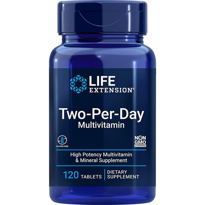 Life Extension, Multivitamin Two per Day, 120 Compresse, Testato in Laboratorio, Senza Glutine, Senza Soia, Non OGM