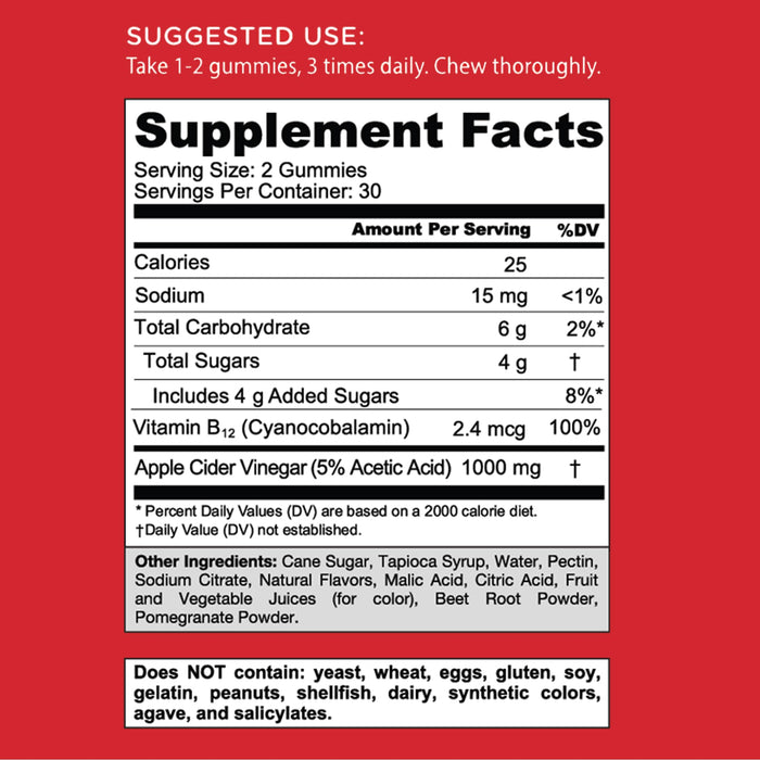 Goli Apple Cider Vinegar Gummies - Vitamin B12 - 60 Count