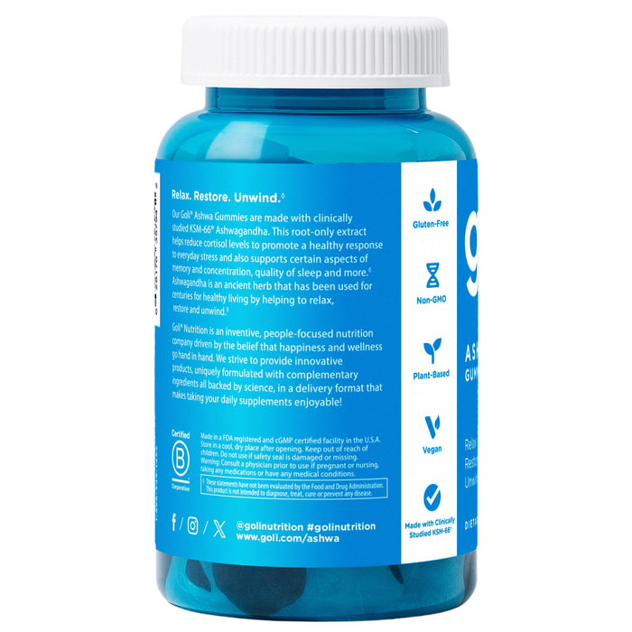 Goli Ashwagandha & Vitamin D Gummies - Mixed Berry | 60 Count