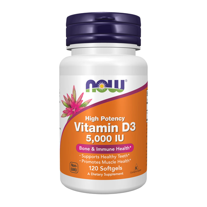 NOW Vitamin D-3 5,000 IU 120 Softgels