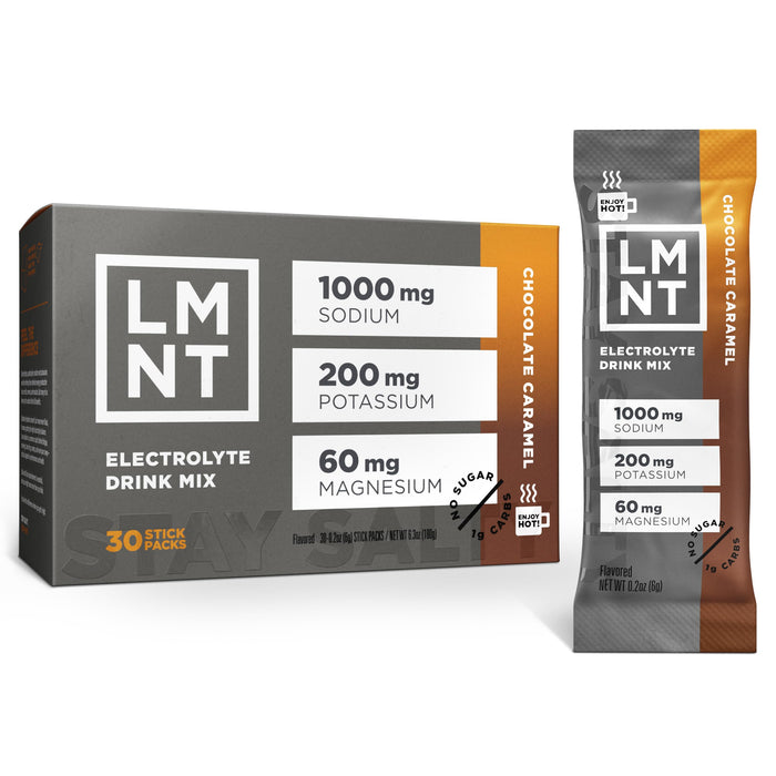 LMNT Zero Sugar Chocolate Caramel Salt Drink Mix 30 Count