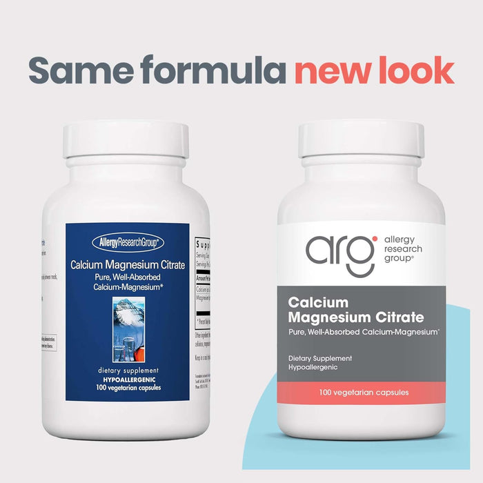 Allergy Research Group - Calcium Magnesium Citrate - 100 Vegetarian Capsules