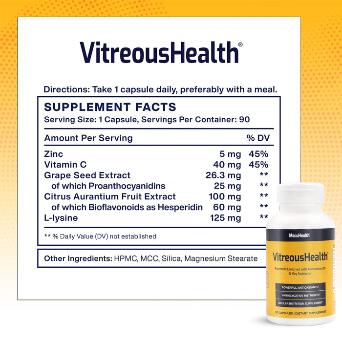 Macuhealth VitreousHealth Evidence-Based Eye Supplement - 90 Capsules