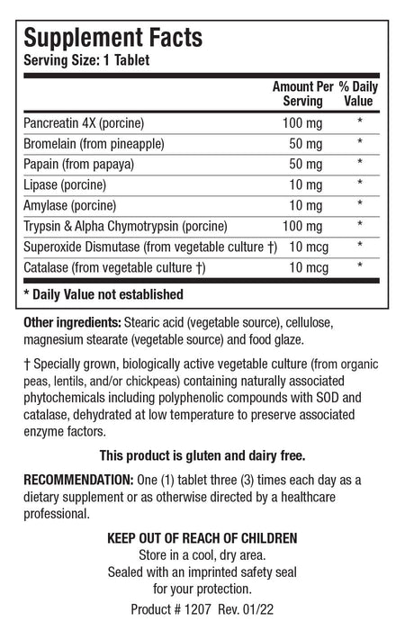 BIOTICS RESEARCH Intenzyme Forte™ Proteolytic Pancreatic Enzymes – 50 Tabs