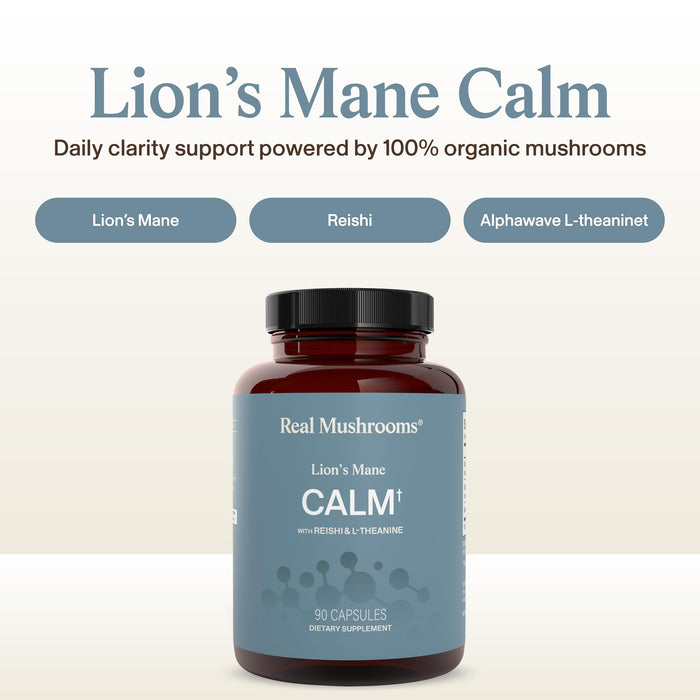 Real Mushrooms Calm Lions Mane Capsules - 90 Count