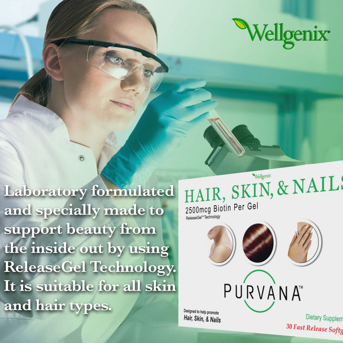 Wellgenix Purvana Hair, Skin, and Nails Vitamin One a Day 30 softgels