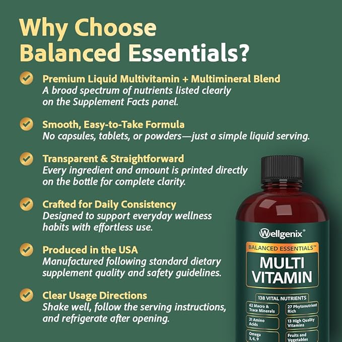 Wellgenix Balanced Essentials Liquid Nutritional Supplement, 32 Ounces - Very Berry