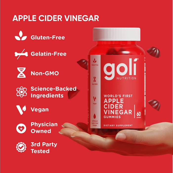 Goli Apple Cider Vinegar Gummies - Vitamin B12 - 60 Count