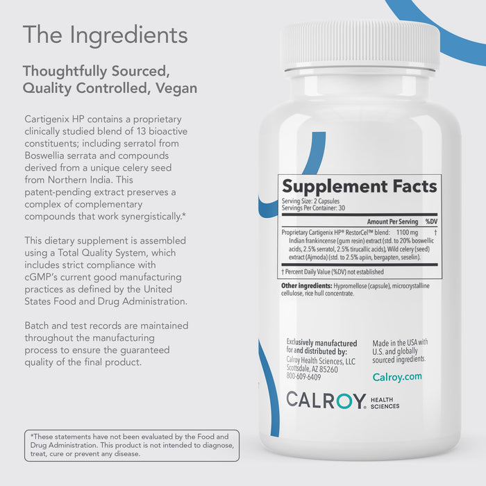 Calroy Cartigenix HP Joint & Cartilage Support Supplement  – 60 Vegan Capsules
